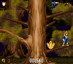Realm (SNES) screenshot: Climbing a tree by jumping from branch to branch