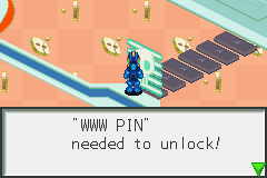Mega Man Battle Network (Game Boy Advance) screenshot: Some doors, like this one, are initially locked