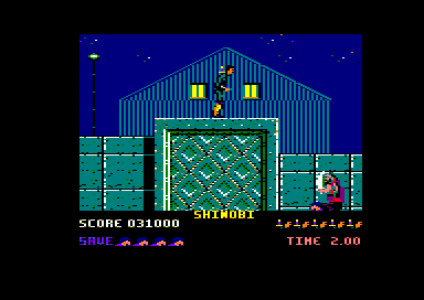 Shinobi (Amstrad CPC) screenshot: Stage 2.1