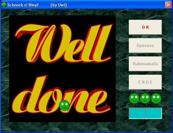 Schnock n' Blopf (Windows) screenshot: Game Over - I made it into the highscore