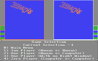 SkyChase (Atari ST) screenshot: The game mode, including the famed linkup option