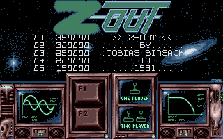 Z-Out (Atari ST) screenshot: High scores
