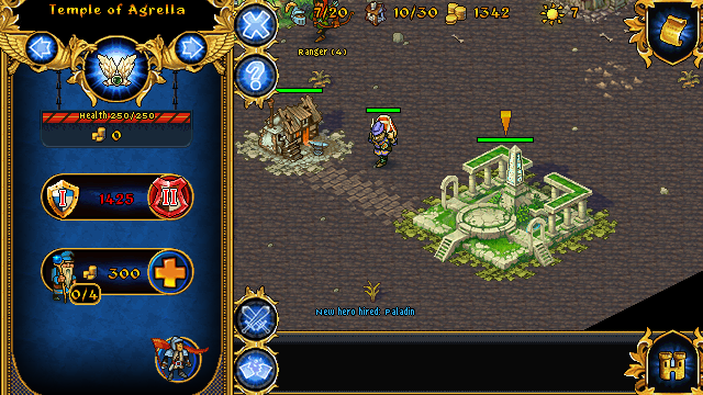 Majesty: The Fantasy Kingdom Sim (J2ME) screenshot: This temple produces healers