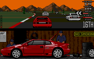 Lotus Esprit Turbo Challenge (Atari ST) screenshot: Racing in Portugal.