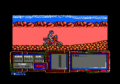 African Trail Simulator (Amstrad CPC) screenshot: Approaching a hill