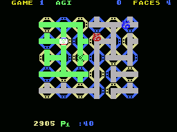 Zenji (MSX) screenshot: A big maze; avoid the flames that wander about!