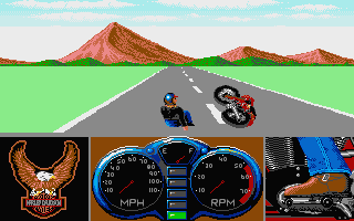 Harley-Davidson: The Road to Sturgis (Atari ST) screenshot: A traffic accident