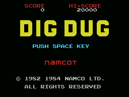 Dig Dug (MSX) screenshot: Title screen