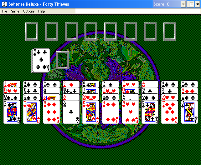 Solitaire Deluxe (Windows 3.x) screenshot: Forty Thieves
