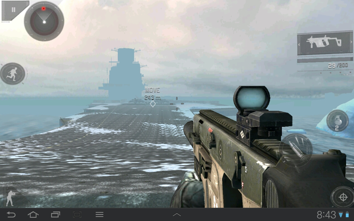 Modern Combat 3: Fallen Nation (Android) screenshot: The aircraft carrier is really huge
