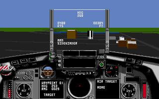 Strike Aces (Amiga) screenshot: Flying above Rapid City