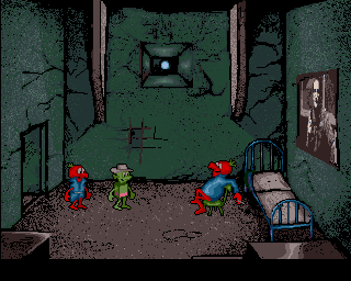 Harold's Mission (Amiga) screenshot: Meeting with Gromlin