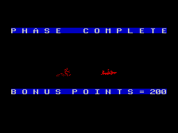 Aquaplane (ZX Spectrum) screenshot: Phase Complete