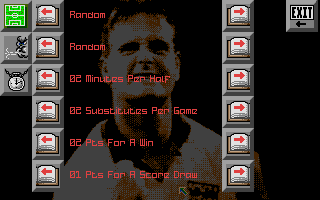 Gazza II (Atari ST) screenshot: Gameplay options