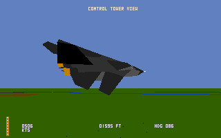 Strike Aces (Amiga) screenshot: The F-111 Aardvark with full afterburner