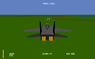 Strike Aces (Amiga) screenshot: Track view of the F-15 Eagle