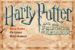 Harry Potter and the Prisoner of Azkaban (Game Boy Advance) screenshot: Title screen
