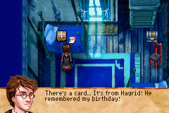 Harry Potter and the Prisoner of Azkaban (Game Boy Advance) screenshot: Finding a present from Hagrid
