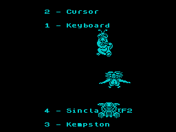 Twister: Mother of Charlotte (ZX Spectrum) screenshot: Control selection