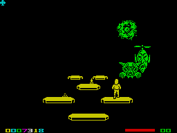 Twister: Mother of Charlotte (ZX Spectrum) screenshot: On the right platform to shoot those