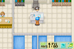 Harvest Moon: Friends of Mineral Town (Game Boy Advance) screenshot: You will end here if you work too hard