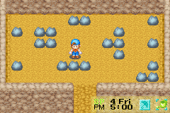 Harvest Moon: Friends of Mineral Town (Game Boy Advance) screenshot: Working as a miner