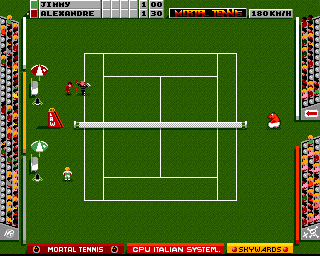 Mikro Mortal Tennis (Amiga) screenshot: Beheading the judge