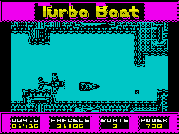 Turbo Boat Simulator (ZX Spectrum) screenshot: Awkward position for that map piece to be dropped