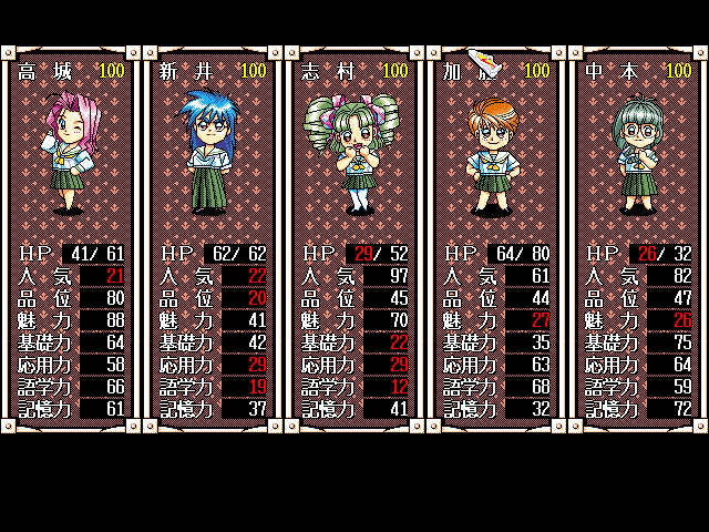 Sotsugyō (FM Towns) screenshot: All the girls together
