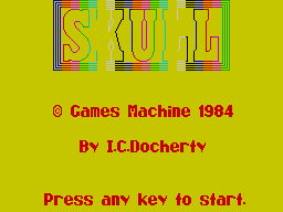 Skull (ZX Spectrum) screenshot: Title screen
