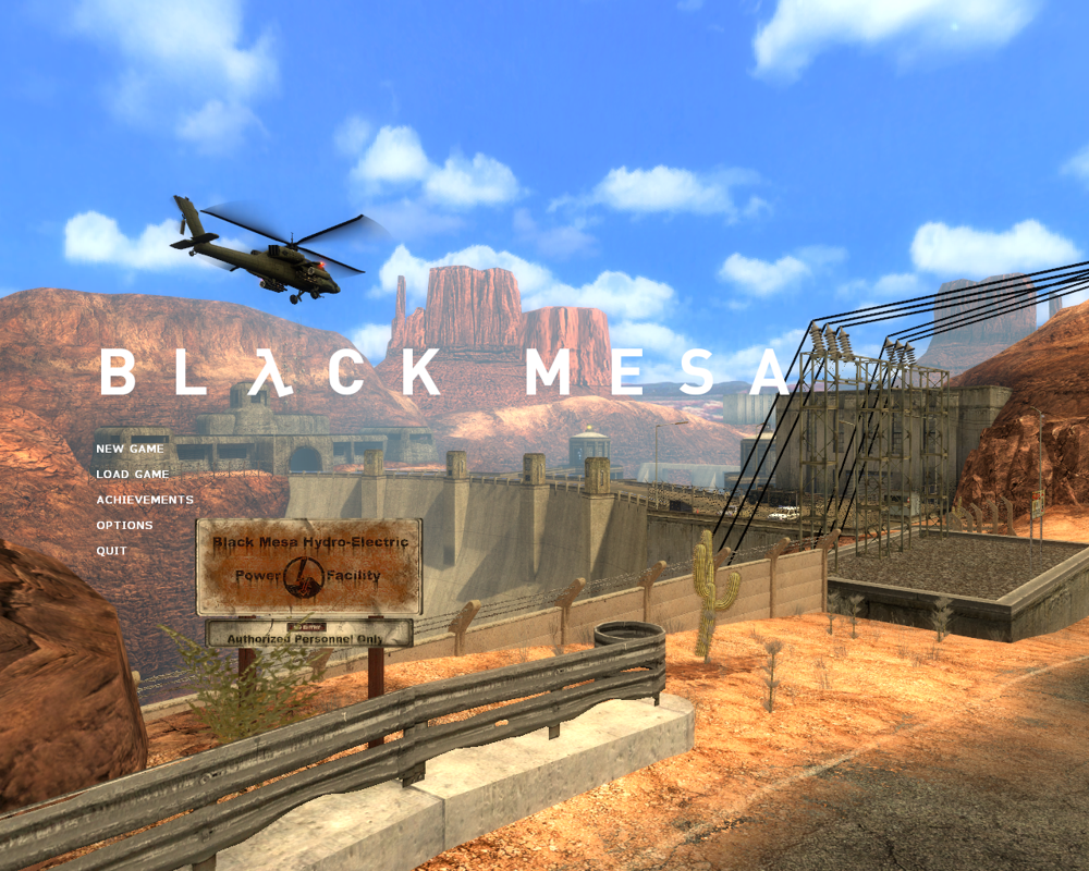 Black Mesa (Windows) screenshot: The title screen changes depending on which chapter you're in