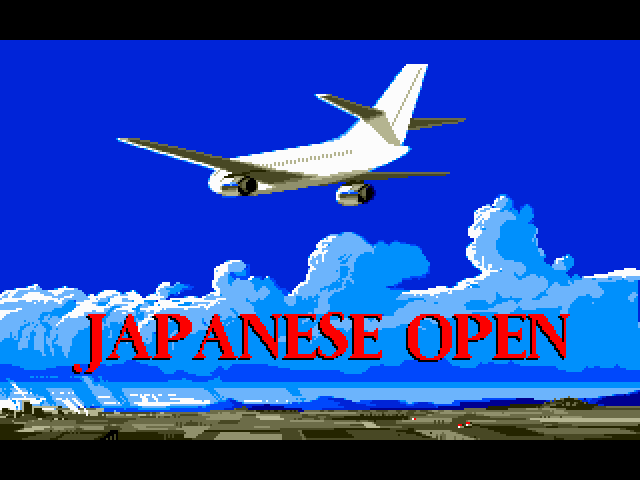 Advantage Tennis (FM Towns) screenshot: Flying to Japanese Open
