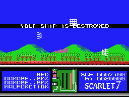 Scarlet 7: The Mightiest Women (MSX) screenshot: Game Over.
