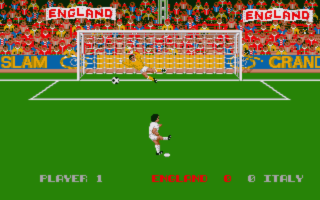 England Championship Special (Amiga) screenshot: Penalty shot.