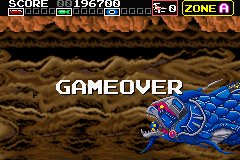 Darius R (Game Boy Advance) screenshot: Game over