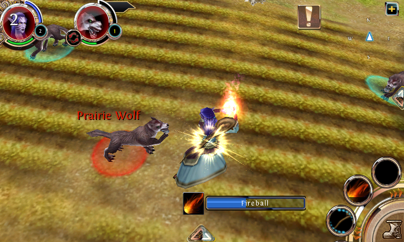 Order & Chaos: Online (Android) screenshot: An elven mage is readying a fireball