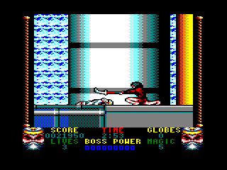 Shadow Dancer (Amstrad CPC) screenshot: Boss attacks
