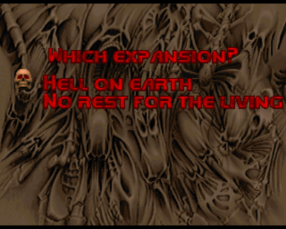 Doom³: BFG Edition (Windows) screenshot: Choose classic DOOM II campaign or <i>No Rest for the Living</i>, prior to this release only available <moby game="DOOM II" platform="Xbox 360">on the XBLA</moby>