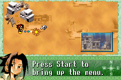 Shaman King: Master of Spirits 2 (Game Boy Advance) screenshot: Map screen.