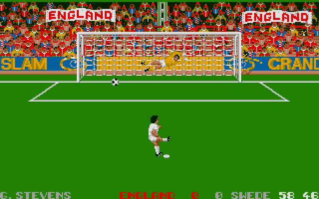 England Championship Special (Atari ST) screenshot: Penalty shot.