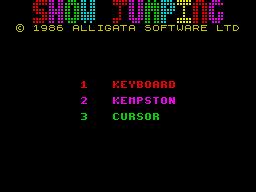 Show Jumping (ZX Spectrum) screenshot: Control selection