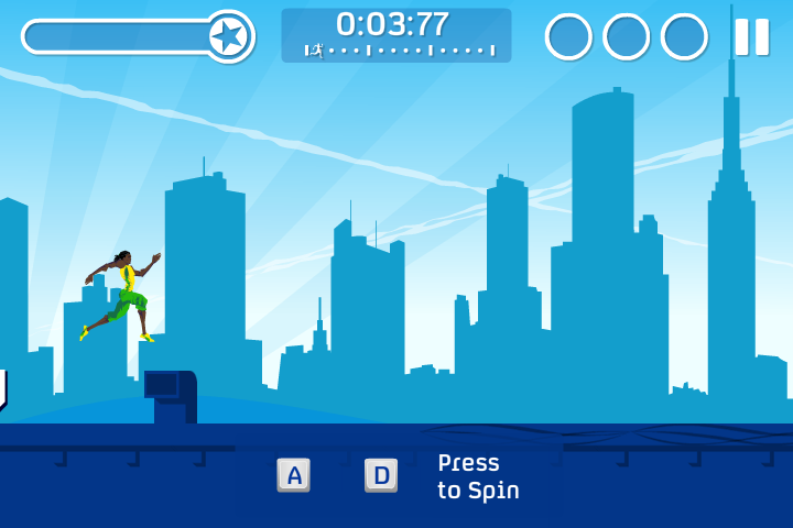 Freedom City Runners (Browser) screenshot: Jumping over an obstacle