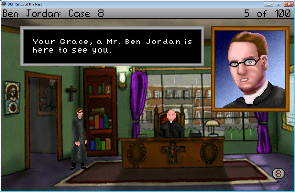 Ben Jordan: Paranormal Investigator Case 8 - Relics of the Past (Windows) screenshot: St. Thomas seminary representatives are waiting for Ben Jordan.