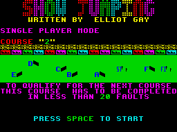 Show Jumping (ZX Spectrum) screenshot: The second course doubles back on itself