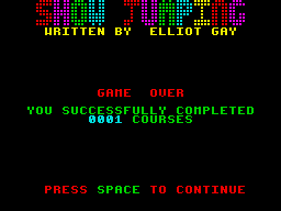 Show Jumping (ZX Spectrum) screenshot: Game over
