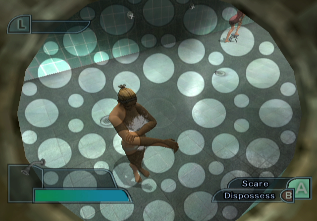 Geist (GameCube) screenshot: Possessed a shower head in order to scare someone...