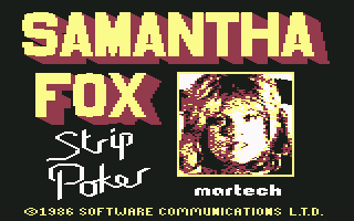 Samantha Fox Strip Poker (Commodore 64) screenshot: Title screen