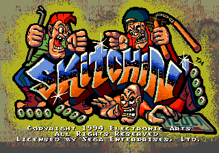 Skitchin' (Genesis) screenshot: Title screen