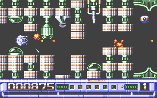 Slayer (Atari ST) screenshot: A tight section, especially the laser bolt