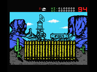 Hammer Boy (MSX) screenshot: Climb over the fence